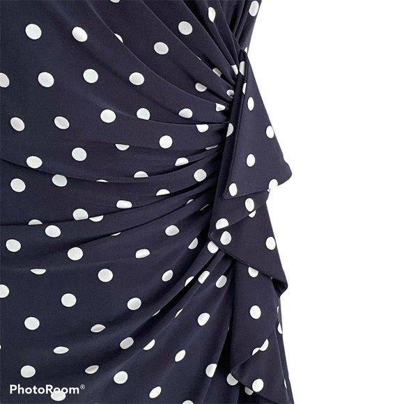 American Living Retro Pin Up Navy Polka Dot Dress - Picture 7 of 9